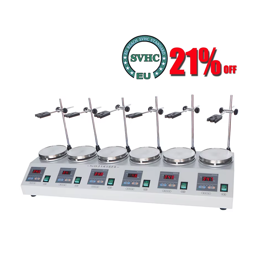 Lab Magnetic Stirrer Hot Plate - 220В 6-головочный магнитный нагревательный миксер с