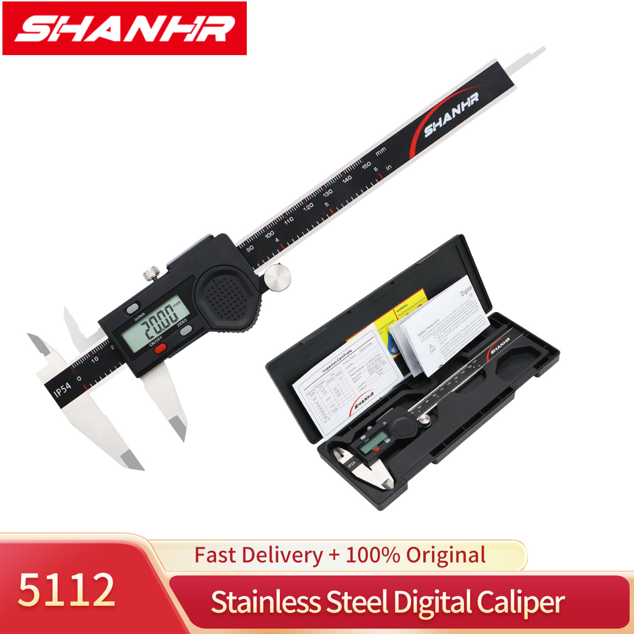 Digital Caliper 150Mm Stainless Steel - Электронный цифровой штангенциркуль SHANHR 150 мм,