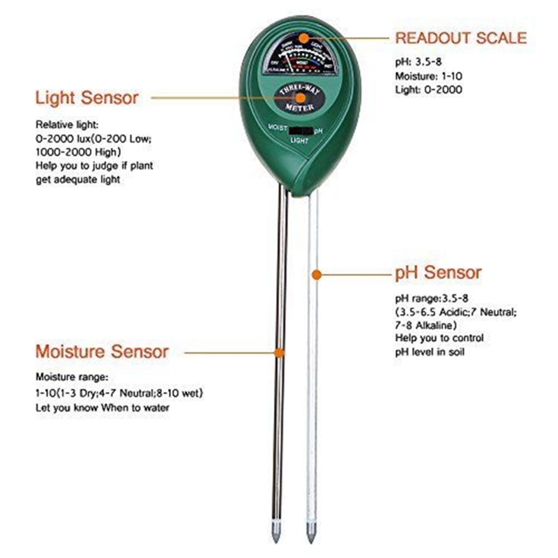 3 в 1 pH-метр почвы, тестер со – обзор и цена Ph Meter Digital Water Tester